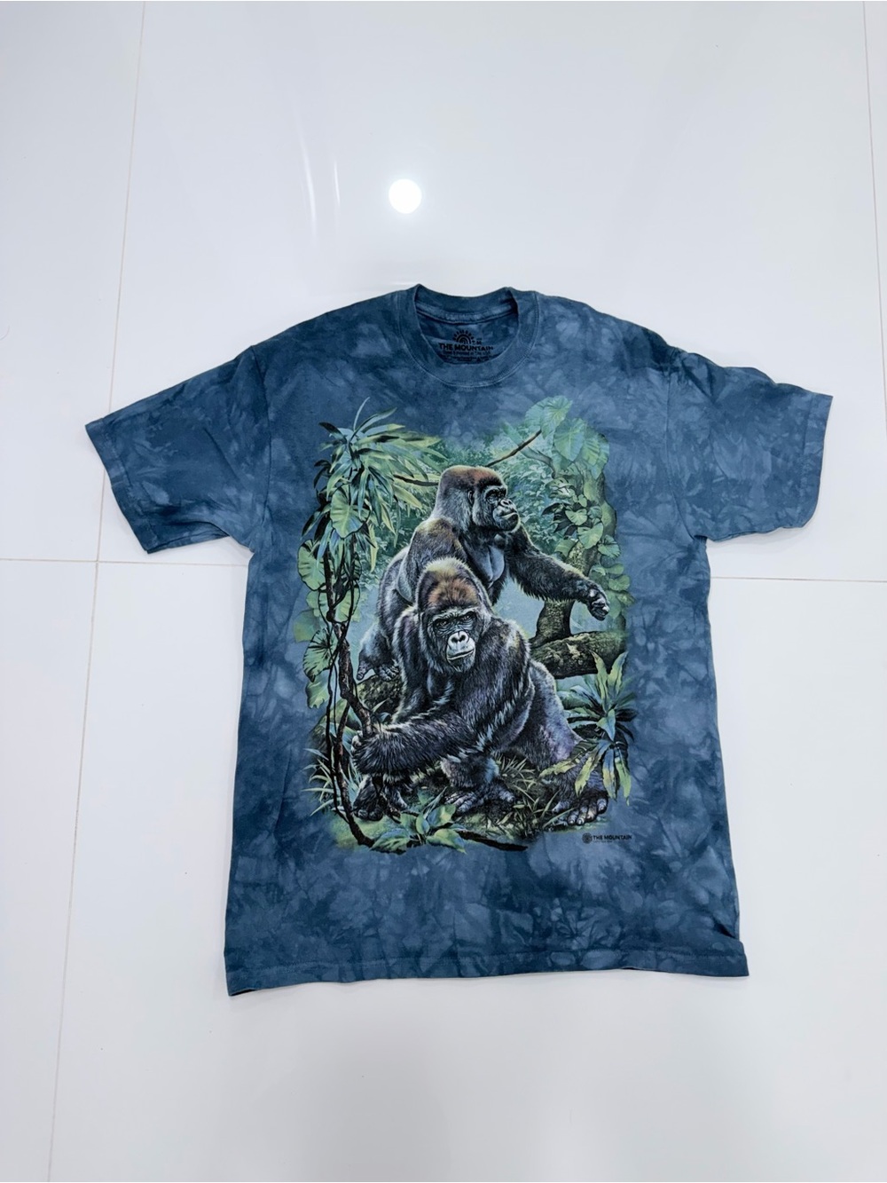 Vintage The Mountain Gorilla Graphic Tee Blue Tie Dye Jungle Y2K Size M